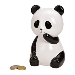 Dieren spaarpot zwarte/witte panda 15 cm -