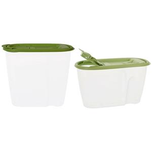 Excellent Houseware Voedselcontainer strooibus - groen - 1,5 en 1 liter - kunststof -