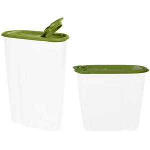 Excellent Houseware Voedselcontainer strooibus - groen - 1,5 en 2,2 liter - kunststof -