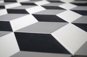 Cifre Cerámica Timeless hexagon vloer- en wandtegel 15 x 17 cm, grijs/wit/zwart mat