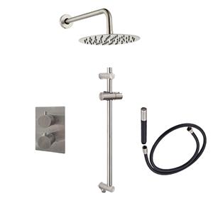 Saniclear Exclusive Pro inbouw regendouche 20cm met wandarm, glijstang en staafhanddouche RVS