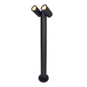 HOFTRONIC™ Aspen double LED sokkellamp 60cm - Kantelbaar - incl. 2x GU10 - 2700K Warm wit- IP65- Zwart - Buitenlamp geschikt als padverlichting
