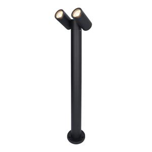 HOFTRONIC™ Aspen double LED sokkellamp 60cm - Kantelbaar - incl. 2x GU10 - 4000K Neutraal wit- IP65- Zwart - Buitenlamp geschikt als padverlichting