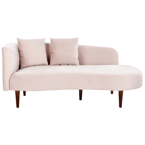 BELIANI Chaise longue linkszijdig fluweel roze CHAUMONT