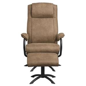 Leen Bakker Relaxfauteuil Vincent incl. hocker - taupe