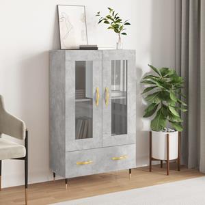 VidaXL Hoge kast 69,5x31x115 cm bewerkt hout betongrijs