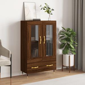 VidaXL Hoge kast 69,5x31x115 cm bewerkt hout bruineikenkleurig