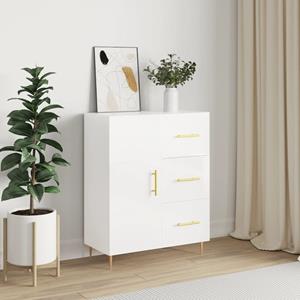VidaXL Dressoir 69,5x34x90 cm bewerkt hout hoogglans wit