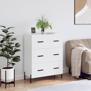VidaXL Dressoir 69,5x34x90 cm bewerkt hout hoogglans wit