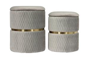 Underbar Set van 2 poefs Zora velvet | 