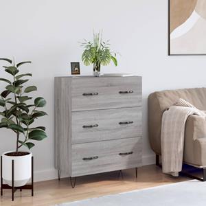 VidaXL Dressoir 69,5x34x90 cm bewerkt hout grijs sonoma eikenkleurig