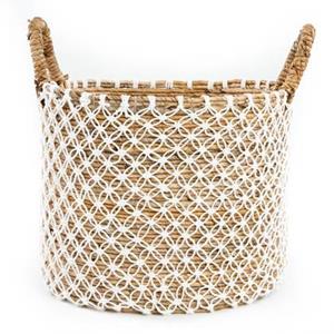 Bazar Bizar  De Cross Stitched MacramÃ© Mand - Naturel Wit - L