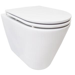 Boss & Wessing Rimless Wandcloset BSW Astev Wit Met Flatline Toiletzitting Softclose En Quick Release Mat Wit