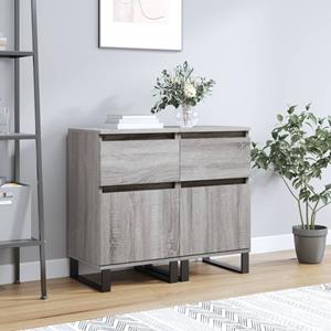 VidaXL Dressoirs 2 st 40x35x70 cm bewerkt hout grijs sonoma