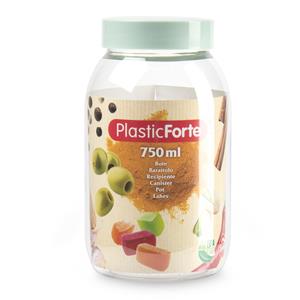 PlasticForte Voorraadpot/bewaarpot - 750 ml - kunststof - mint groen - B9 x H15 cm -