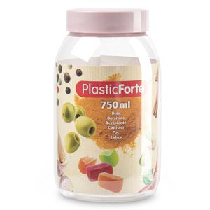 PlasticForte Voorraadpot/bewaarpot - 750 ml - kunststof - oud roze - B9 x H15 cm -