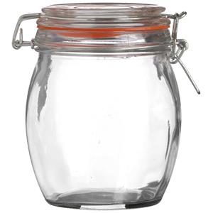 Urban Living Voorraadpot/bewaarpot - 750 ml - glas - met beugelsluiting - D11 x H14 cm -