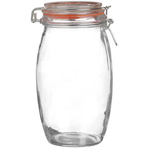 Urban Living Voorraadpot/bewaarpot - 1.3L - glas - met beugelsluiting - D13 x H22 cm -