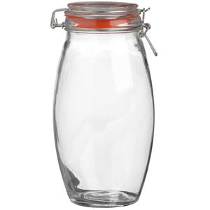 Urban Living Voorraadpot/bewaarpot - 1.9L - glas - met beugelsluiting - D12 x H25 cm -