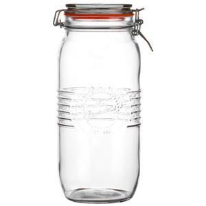 Urban Living Voorraadpot/bewaarpot - 2L - glas - met beugelsluiting - D14 x H27 cm -