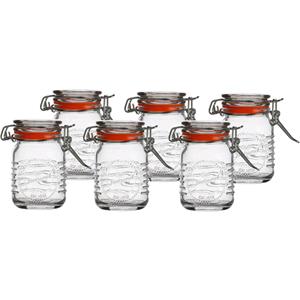 Urban Living Voorraadpotje/kruidenpotje - 6x - mini - 70 ml - glas - met beugelsluiting - D5 x H8 cm -