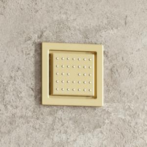 Saniclear Brass inbouw massage jet vierkant geborsteld messing - mat goud