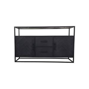 HSM Collection HSM - Dressoir Verona - 140x40x85 - Zwart - Mangohout|metaal