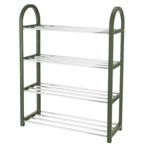 Metalen schoenenrek/schoenenstandaard 4-laags grijs 50 x 19 x 65 cm -