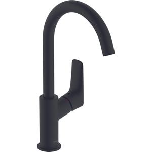 Logis - Waschtischarmatur mit Ablaufgarnitur, EcoSmart, schwarz matt 71130670 - Hansgrohe