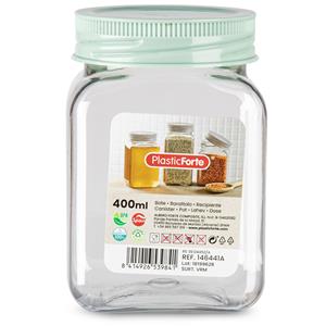 Voorraadpot/bewaarpot - 400 ml - kunststof - mint groen - B7 x H11 cm -
