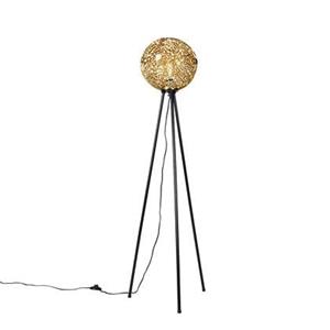 QAZQA Vloerlamp maro - Goud|messing - Art Deco - D 30cm