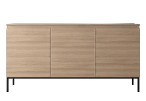 Selsey BEMMI Sideboard 3-türig 150 cm, Lindberg Eiche mit Metallbeinen - eiche