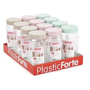 PlasticForte Voorraadpot/bewaarpot - 550 ml - kunststof - beige - B7 x H16 cm -