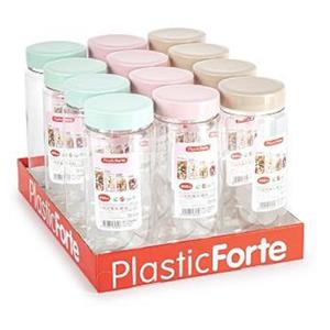 PlasticForte Voorraadpot/bewaarpot - 650 ml - kunststof - beige - B7 x H18 cm -