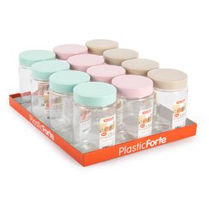 PlasticForte Voorraadpot/bewaarpot - 800 ml - kunststof - beige- B10 x H15 cm -