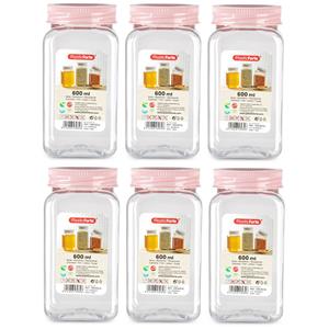 PlasticForte Voorraadpot/bewaarpot - 6x - 400 ml - kunststof - oud roze - B7 x H11 cm -