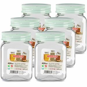 PlasticForte Voorraadpot/bewaarpot - 10x - 400 ml - kunststof - mint groen - B7 x H11 cm -