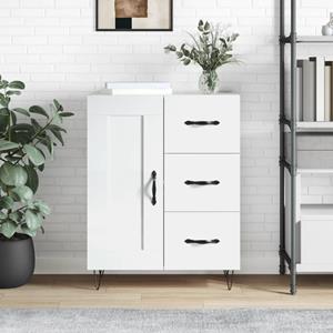 VidaXL Dressoir 69,5x34x90 cm bewerkt hout hoogglans wit