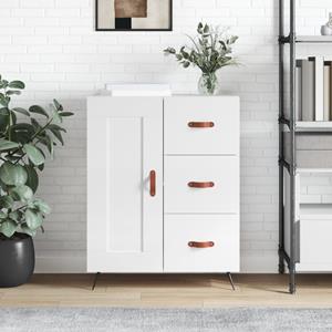 VidaXL Dressoir 69,5x34x90 cm bewerkt hout hoogglans wit