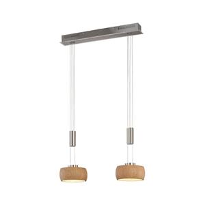 fischer&honsel Led Holz Pendelleuchte shine wood 2flammig 65cm lang höhenverstellbar & dimmbar