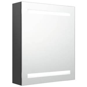 vidaXL Badezimmerspiegelschrank LED-Bad-Spiegelschrank Grau 50x14x60 cm