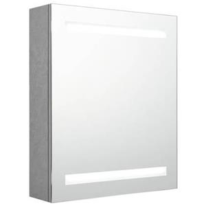 vidaXL Badezimmerspiegelschrank LED-Bad-Spiegelschrank Betongrau 50x14x60 cm