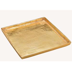 G. Wurm Vierkant kaarsenbord/kaarsenplateau goud van metaal 30 x 30 x 2 cm -