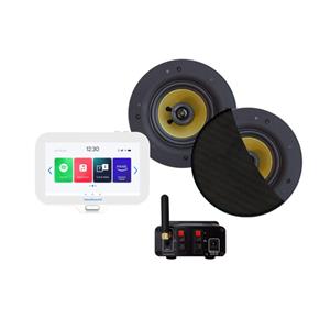 Aquasound N-Joy Connect n-joy connect badkamerradio - controller (ipx7) - wand lader - samba speakerset zwart - bluetooth versterker / 50 watt / 230v/12v EMN50-SZ