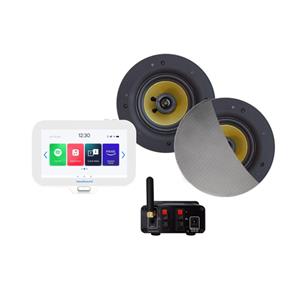 Aquasound N-Joy Connect n-joy connect badkamerradio - controller (ipx7) - wand lader - samba speakerset mat chroom - bluetooth versterker / 50 watt / 230v/12v EMN50-SC