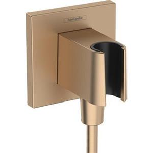 Hansgrohe FixFit E muuraansluitbocht met handdouchehouder Brushed Bronze