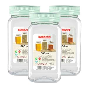 PlasticForte Voorraadpot/bewaarpot - 6x - 600 ml - kunststof - mint groen - B7 x H15 cm -