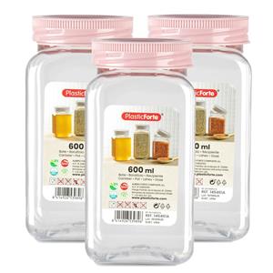 PlasticForte Voorraadpot/bewaarpot - 6x - 600 ml - kunststof - oud roze - B7 x H15 cm -