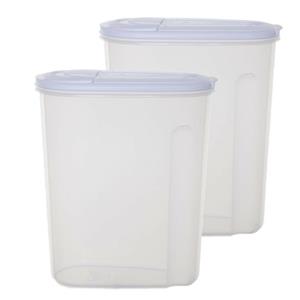 Whitefurze Voedselcontainer strooibus - 2x - transparant - 3 liter - kunststof - 20 x 10 x 24 cm -