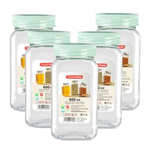 PlasticForte Voorraadpot/bewaarpot - 10x - 600 ml - kunststof - mint groen - B7 x H15 cm -